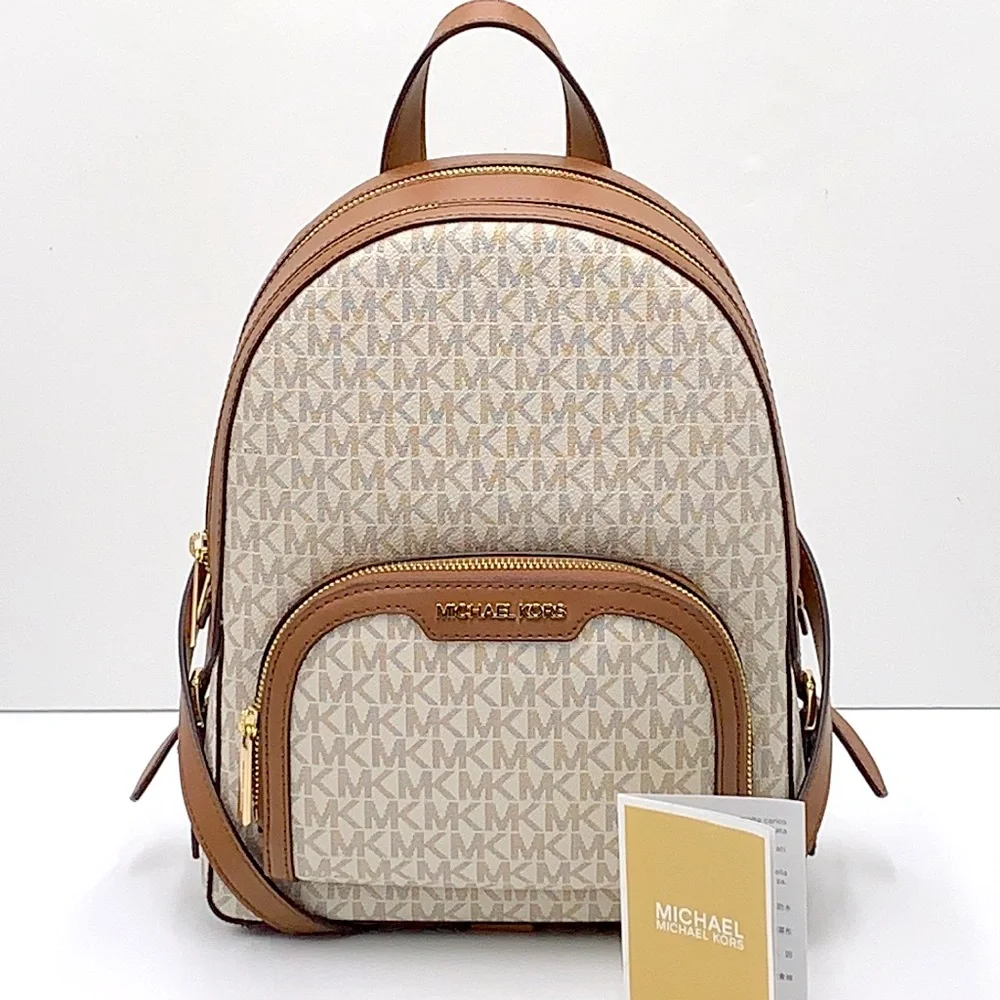 MICHAEL KORS JAYCEE MEDIUM BACKPACK VANILLA SIGNATURE COLOR - Picture 2 of 16